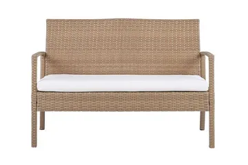 Loungegrupp Utomhus 4-sits konstrotting ljusbrun MARSALA - Trä/natur - Products - Utemöbler & utemiljö - Loungemöbler - Loungeset & loungegrupp