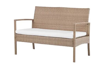 Loungegrupp Utomhus 4-sits konstrotting ljusbrun MARSALA - Trä/natur - Products - Utemöbler & utemiljö - Loungemöbler - Loungeset & loungegrupp