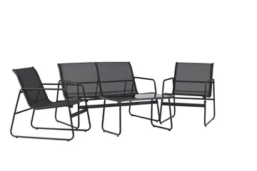 Scopello Soffgrupp Utomhus 4-sits - Svart - Products - Utemöbler & utemiljö - Loungemöbler - Loungeset & loungegrupp
