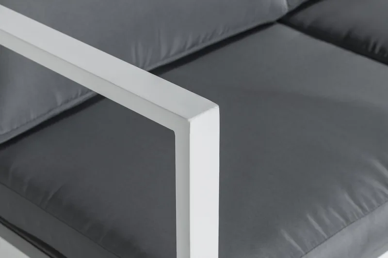 Tunis Loungegrupp Utomhus - 4-sits Loungeset Utemöbler för Uteplats - Vit / Gråa dynor - Products - Utemöbler & utemiljö - Loungemöbler - Loungeset & loungegrupp