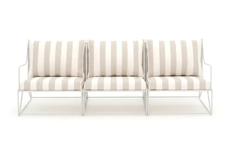 Usteryd 3 sits Loungesoffa - Beige/Striped - Products - Utemöbler & utemiljö - Loungemöbler - Loungesoffor