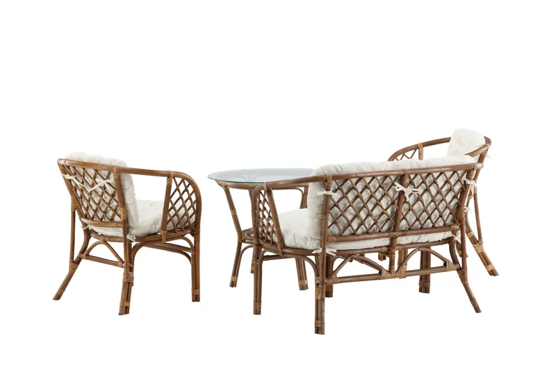 Wera Soffgrupp Utomhus 4-sits - Brun/Vit - Products - Utemöbler & utemiljö - Loungemöbler - Loungeset & loungegrupp