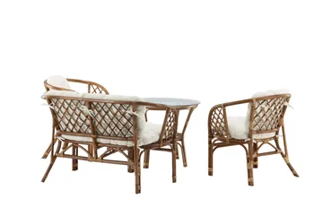 Wera Soffgrupp Utomhus 4-sits - Brun/Vit - Products - Utemöbler & utemiljö - Loungemöbler - Loungeset & loungegrupp