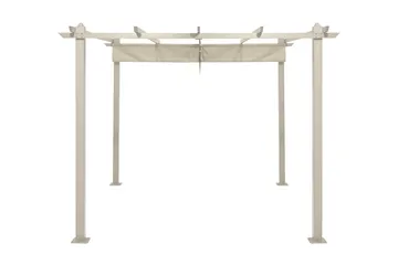 Porto Stor Pergola 4x3 m i aluminium med tak - Beige - Products - Utemöbler & utemiljö - Solskydd - Pergola