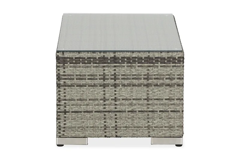 Bahamas Loungbord och Soffbord Utomhus 113 cm Konstrotting Glas - Grå - Products - Utemöbler & utemiljö - Utebord & trädgårdsbord - Loungebord & soffbord utomhus