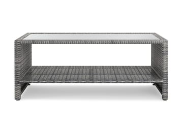 Bahamas Soffbord med hylla Utomhus 113 cm Konstrotting - Grå - Products - Utemöbler & utemiljö - Utebord & trädgårdsbord - Loungebord & soffbord utomhus