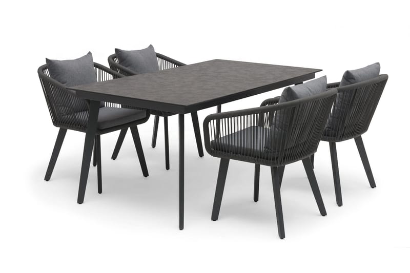Hillerstorp Hunneslätt Utebord 90X150 Cm - Svart|Grå - Products - Utemöbler & utemiljö - Utebord & trädgårdsbord - Matbord utomhus