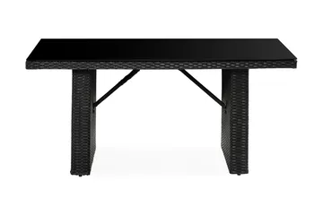 James Utebord 85x145 cm – Matbord utomhus i konstrotting med bordsskiva i Glas - Svart - Products - Utemöbler & utemiljö - Utebord & trädgårdsbord - Matbord utomhus