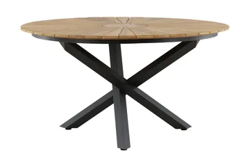 Mexico Matbord Utomhus Rund 140 cm Brun/Svart - Venture Home - Products - Utemöbler & utemiljö - Utebord & trädgårdsbord - Matbord utomhus