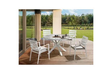 Runt bord Maletto Vit/Grå - Vit/Grå - Products - Utemöbler & utemiljö - Utebord & trädgårdsbord - Matbord utomhus