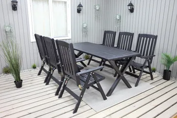 Scottsdale Matbord Utomhus 190 cm Svart - KWA - Products - Utemöbler & utemiljö - Utebord & trädgårdsbord - Matbord utomhus