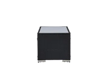 London Soffbord och Loungebord Utomhus 120 cm Konstrotting Glas - Svart - Products - Utemöbler & utemiljö - Utebord & trädgårdsbord - Loungebord & soffbord utomhus