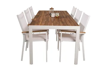 Bois Matgrupp Utomhus 200cm + 6 Texas Karmstolar - Svart/Grå - Products - Utemöbler & utemiljö - Utegrupp - Matgrupp utomhus