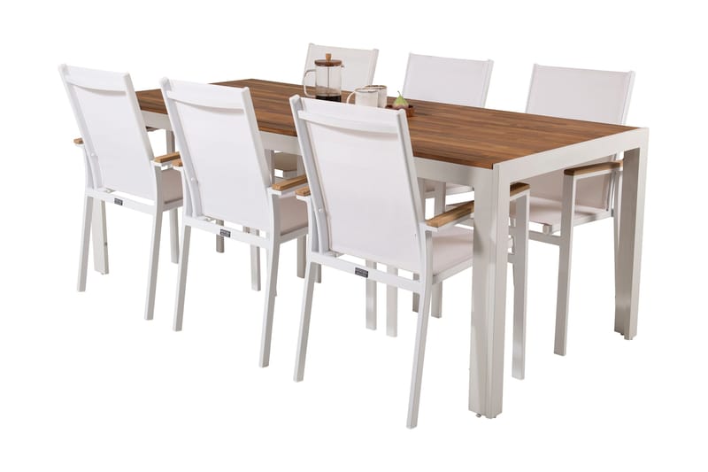 Bois Matgrupp Utomhus 200cm + 6 Texas Karmstolar - Svart/Grå - Products - Utemöbler & utemiljö - Utegrupp - Matgrupp utomhus