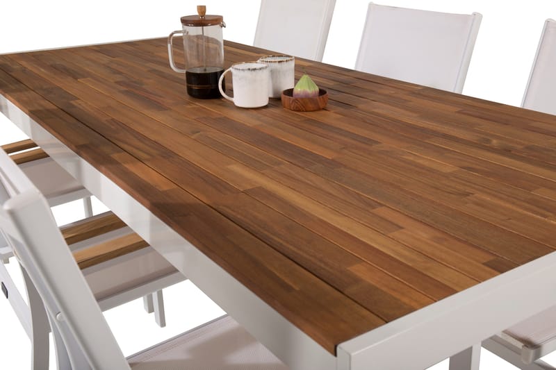 Bois Matgrupp Utomhus 200cm + 6 Texas Karmstolar - Svart/Grå - Products - Utemöbler & utemiljö - Utegrupp - Matgrupp utomhus