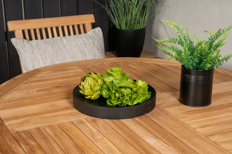 Kenya Matgrupp Utomhus Rund 120 cm + 4 Kenya Hopfällbar Stol - Brun - Products - Utemöbler & utemiljö - Utegrupp - Matgrupp utomhus