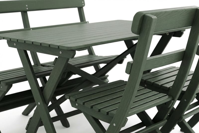 Landet Utomhus matgrupp 118x70x74 cm med soffa och 2 klappstolar - Grön - Products - Utemöbler & utemiljö - Utegrupp - Matgrupp utomhus