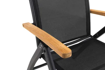 Las Vegas Matgrupp Utomhus 220-280 + 8 Positionsstol Lyx m Dyna - Svart/Teak/Grå - Products - Utemöbler & utemiljö - Utegrupp - Matgrupp utomhus