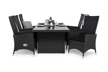 Majestic Matgrupp Utomhus 210 + 6 Jenny Ställbar Fåtölj m Dyna - Svart/Svart/Svart - Products - Utemöbler & utemiljö - Utegrupp - Matgrupp utomhus