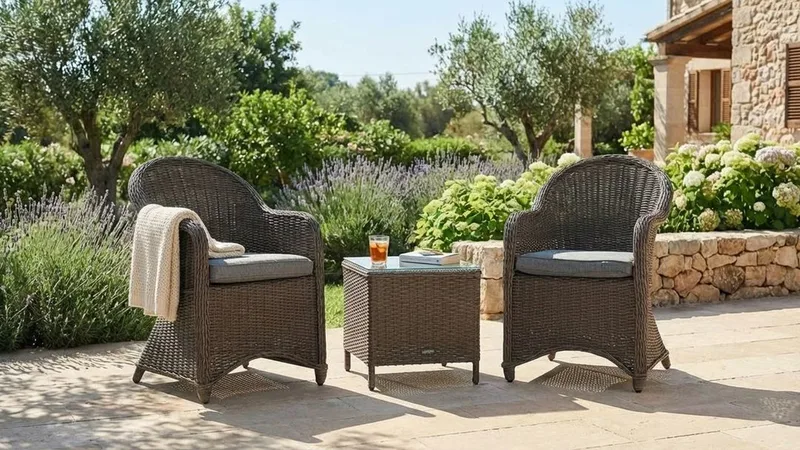 Marcus Caféset med 2 Light Fåtöljer m Dyna - Grå - Products - Utemöbler & utemiljö - Utegrupp - Cafegrupp & cafeset