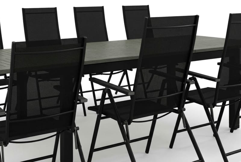 Monaco utomhus matgrupp förlängningsbart 210/310x90 med 8 Sanna positionsstolar - Svart/Grå - Products - Utemöbler & utemiljö - Utegrupp - Matgrupp utomhus