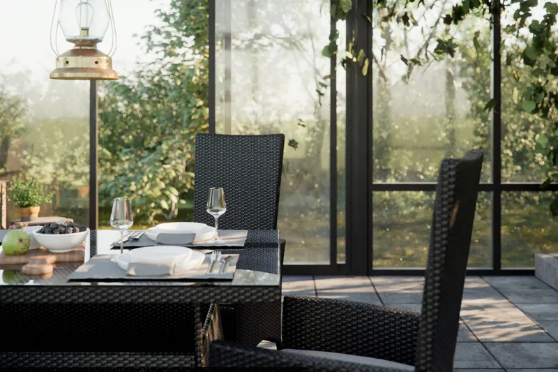 Thor Matgrupp Utomhus 140 + 4 Jenny Ställbar Fåtölj - Svart/Svart - Products - Utemöbler & utemiljö - Utegrupp - Matgrupp utomhus