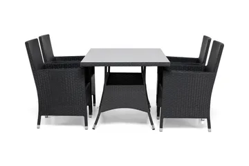 Thor Matgrupp Utomhus 140 + 4 Thor Fåtölj - Svart/Svart - Products - Utemöbler & utemiljö - Utegrupp - Matgrupp utomhus