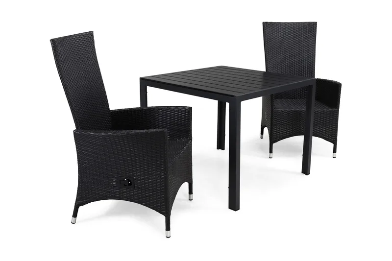 Tunis Matgrupp Utomhus 90 + 2 Jenny Ställbar Fåtölj - Svart/Svart - Products - Utemöbler & utemiljö - Utegrupp - Matgrupp utomhus