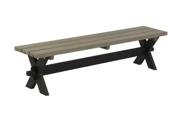 PLUS PlankBänk Utomhus Nostalgi 177x38x44 cm - Svart/Gråbrun - Products - Utemöbler & utemiljö - Utesoffa - Trädgårdsbänk & utebänk