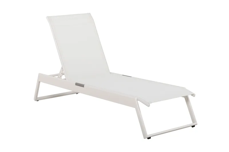 Monaco Solsäng med justerbar rygg i aluminium vit textil - Vit - Products - Utemöbler & utemiljö - Utestol & trädgårdsstol - Solsäng & solvagn