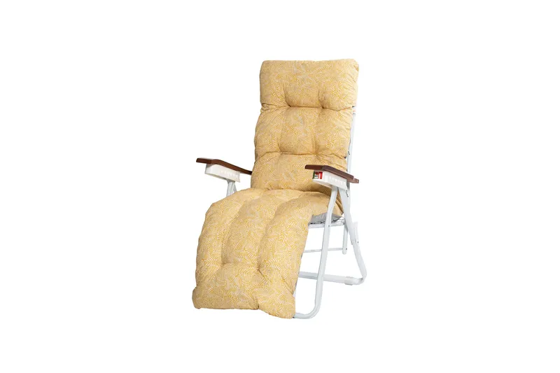 Tourra Baden Baden Stol med Dyna, Vit/Gul